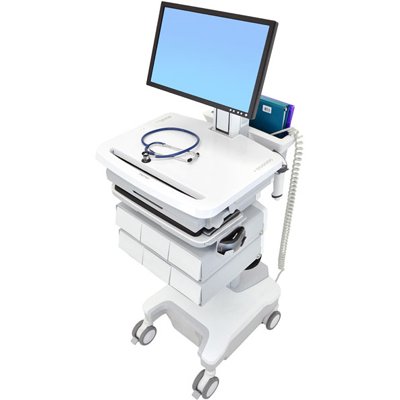 Ergotron SV32-51226 StyleView PHD LCD Cart with 6 Drawers and LiFe Powered (white/grey)