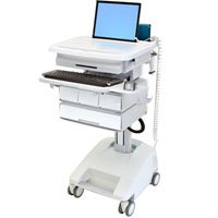 Ergotron SV32-51124 StyleView PHD Laptop Cart with 4 Drawers and LiFe Powered (white/grey)