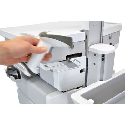 This image shows the scanner holder of Ergotron SV32-91211 StyleView PHD LCD Cart with 1 Drawer and Powered (white/grey)