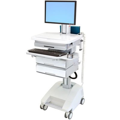 Ergotron SV32-91222 StyleView PHD LCD Cart with 2 Drawers and Powered (white/grey)