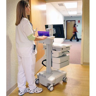 Inused image of Ergotron SV32-91224 StyleView PHD LCD Cart with 4 Drawers and Powered (white/grey)