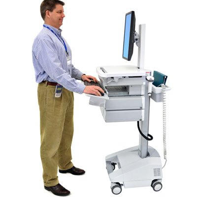 Inused image of Ergotron SV32-91226 StyleView PHD LCD Cart with 6 Drawers and Powered (white/grey)
