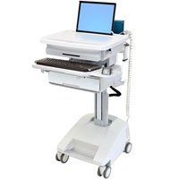 Ergotron SV32-91111 StyleView PHD Laptop Cart with 1 Drawer and Powered (white/grey)