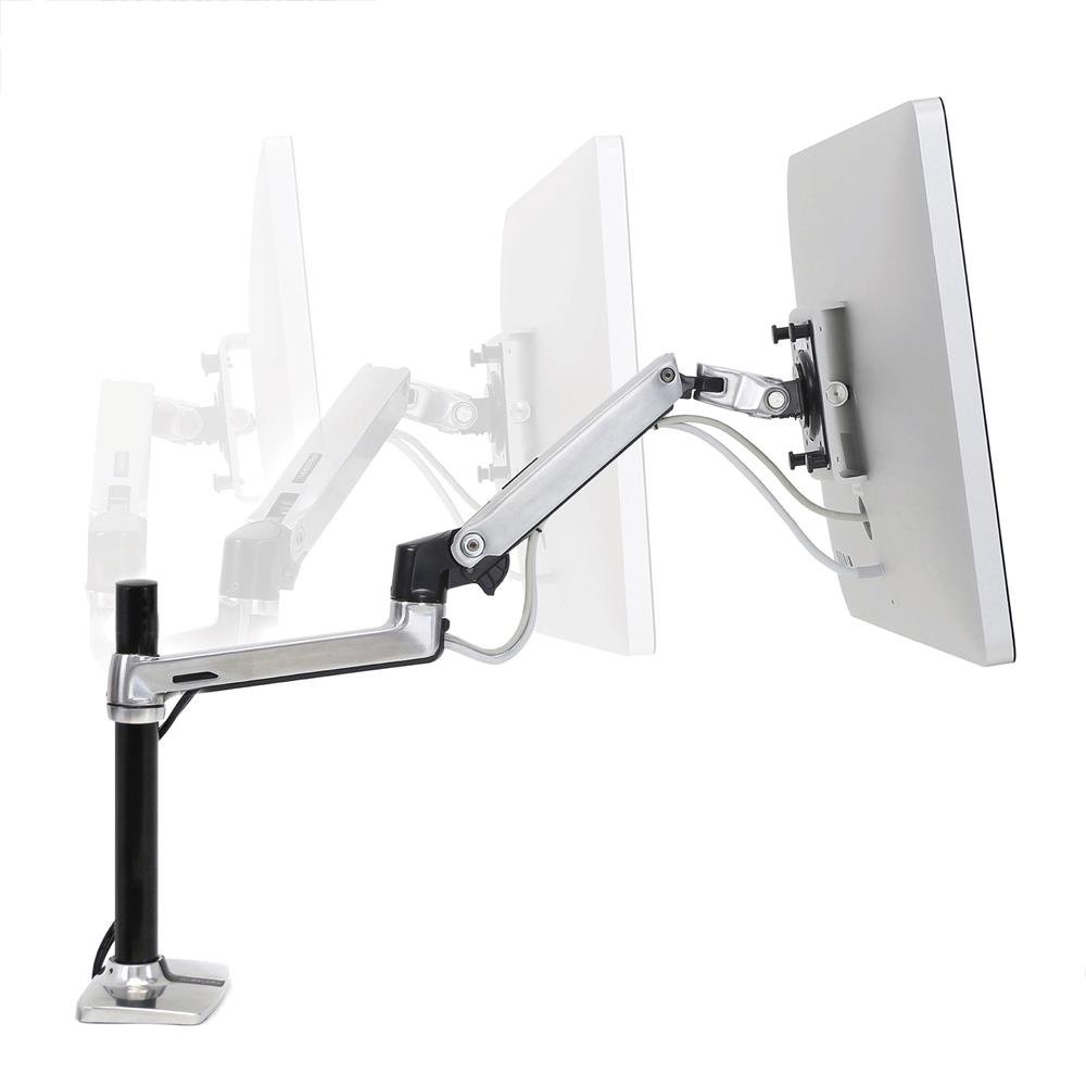 Ergotron 45-295-026 LX Desk Mount Monitor Arm, Tall Pole (13.25")