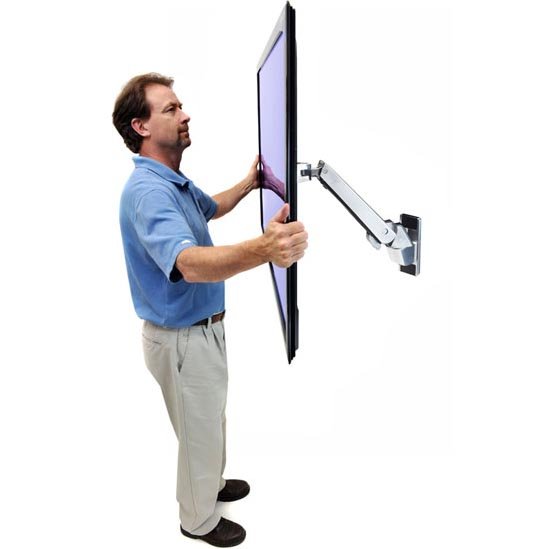 Ergotron 45-296-026 Height Adjustable Wall Mount Arm for TV, HD