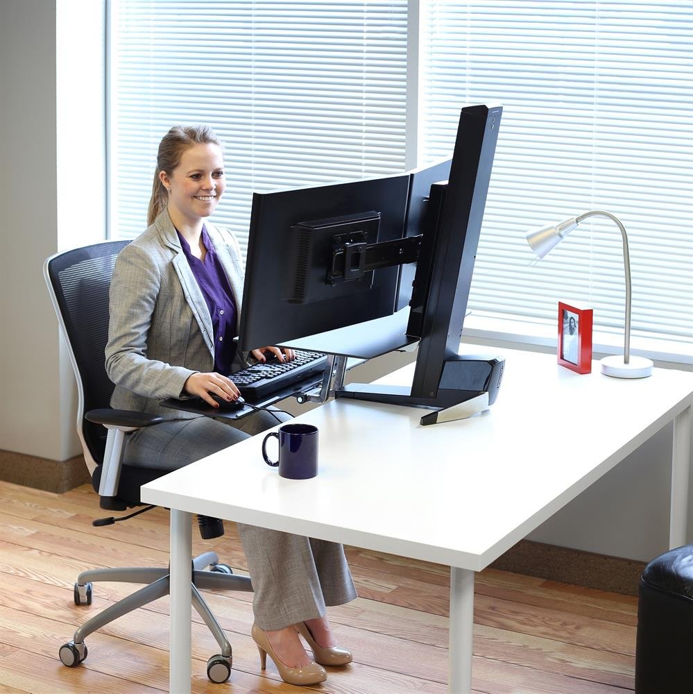 Sit and Work with Ergotron 33-349-200 Dual Monitor Workstation