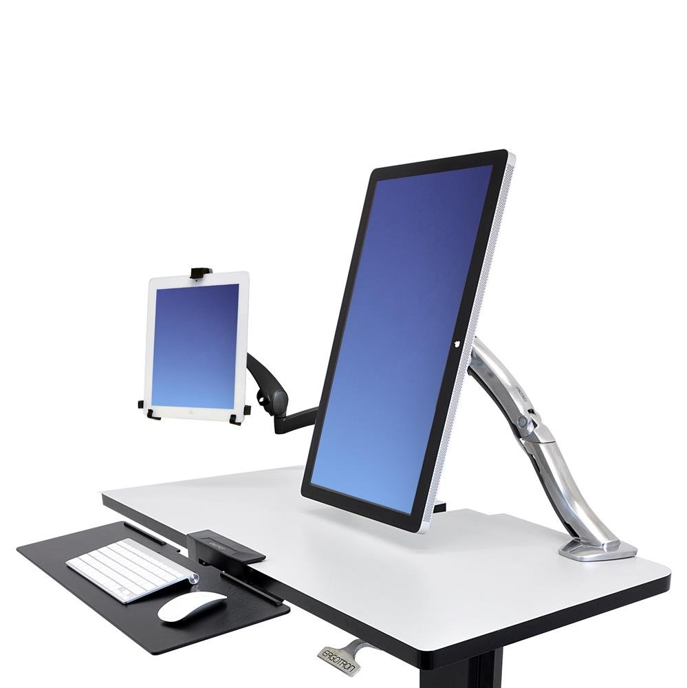 Ergotron – Neo-Flex Single Monitor Arm, VESA Desk Mount – for Monitors Up  to 24 Inches, 0 to 18 lbs – Silver