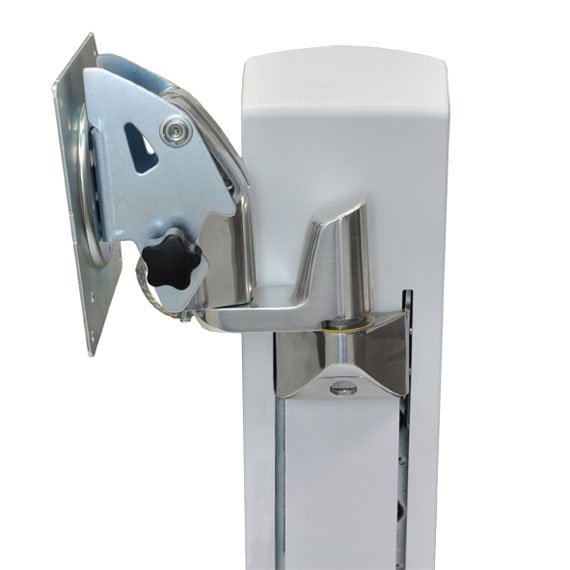Side view of Ergotron 97-650 Pan Pivot Kit for StyleView LCD Cart (polished aluminum)