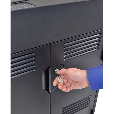 Front Key View of Ergotron 24-291-085 PS Laptop Charging Cart with PowerShuttle Technology Black