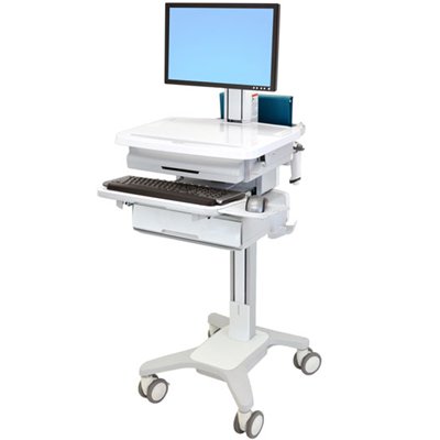 Ergotron SV31-6310-0 StyleView PHD Healthcare LCD Cart with 1 Drawer, Non-powered
