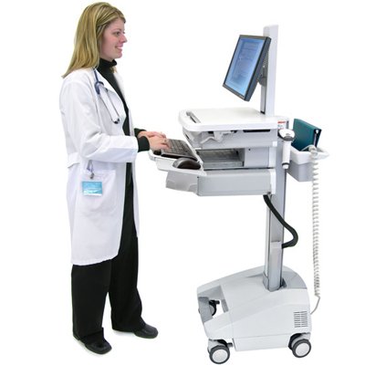 Inused image of Ergotron SV32-6311-1 StyleView PHD Healthcare LCD Cart with 1 Drawer and Powered (white/grey)