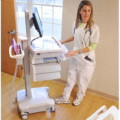 Inused image of Ergotron SV32-6341-1 StyleView PHD Healthcare LCD Cart with 4 Drawers and Powered (white/grey)