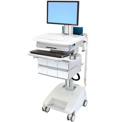 Ergotron SV32-6361-1 StyleView PHD Healthcare LCD Cart with 6 Drawers, SLA Powered