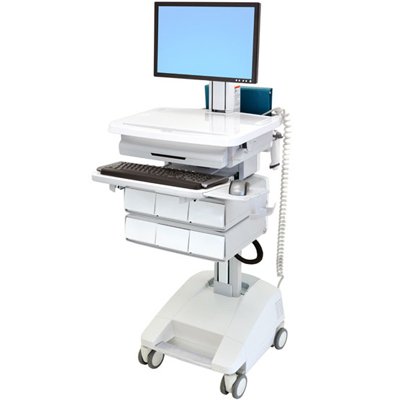 Ergotron SV32-6362-1 StyleView PHD Healthcare LED Cart with 6 Drawers, LiFe Powered