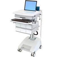 Ergotron SV32-6162-1 StyleView PHD Healthcare Laptop Cart with 6 Drawers, LiFe Powered