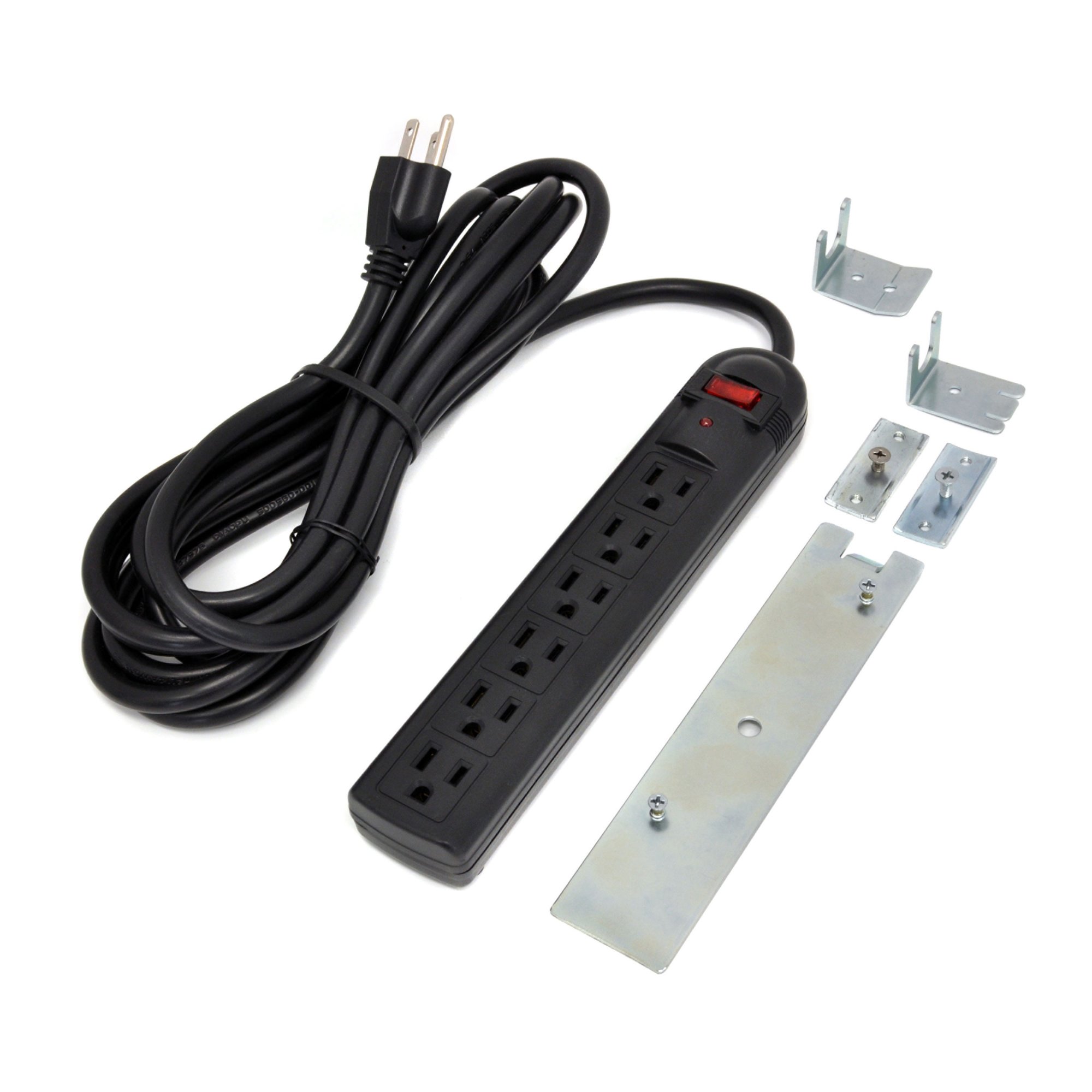 97-711 - Black Six Outlet Power Strip with Office-Grade Plug and Recepticles