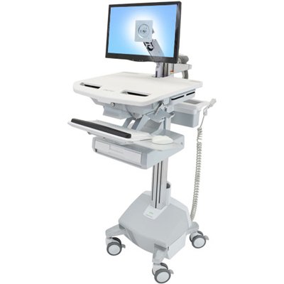 Ergotron SV42-3212-1 SV Cart with LCD Arm, LiFe Powered, 1 Drawer
