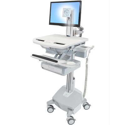 Ergotron SV42-3312-1 SV Cart with LCD Pivot, LiFe Powered, 1 Drawer
