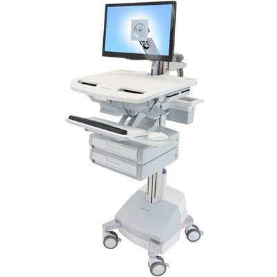Ergotron SV42-3221-1 SV Cart with LCD Arm, SLA Powered, 2 Drawers