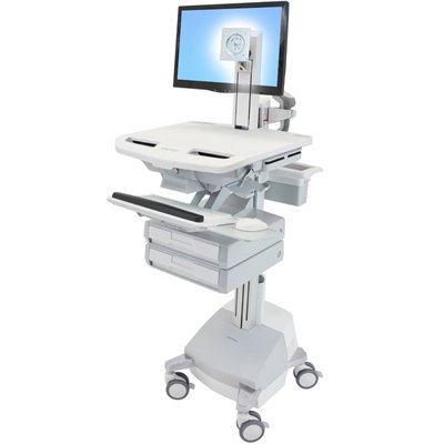 Ergotron SV42-3321-1 SV Cart with LCD Pivot, SLA Powered, 2 Drawers