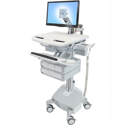 Ergotron SV42-3242-1 SV Cart with LCD Arm, LiFe Powered, 4 Drawers