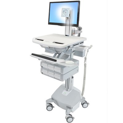 Ergotron SV42-3362-1 SV Cart with LCD Pivot, LiFe Powered, 6 Drawers