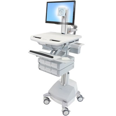 Ergotron SV42-3361-1 SV Cart with LCD Pivot, SLA Powered, 6 Drawers