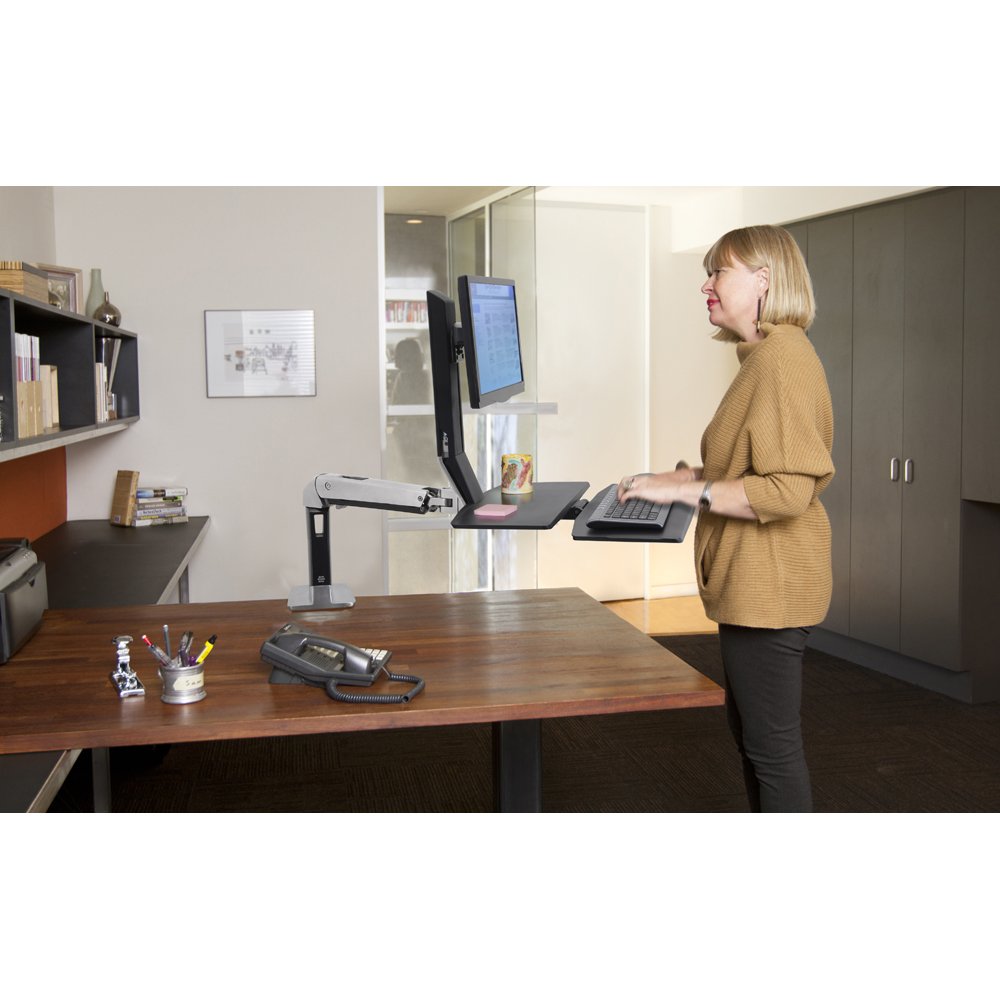 Stand and work with Ergotron 24-317-026 WorkFit-A