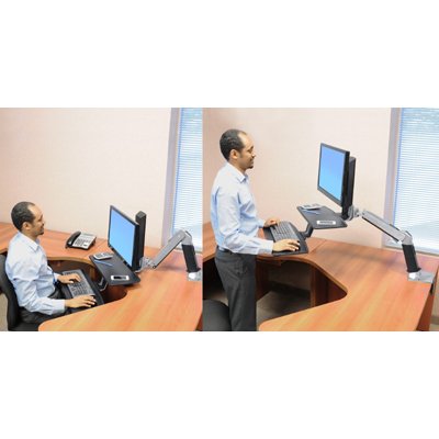 Change from a sitting to a standing position whenever you want with Ergotron 24-390-026 WorkFit-A
