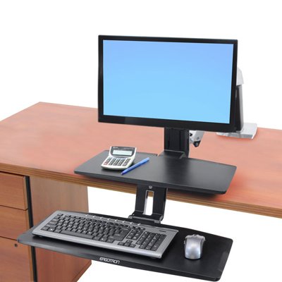 Suspended Keyboard of Ergotron 24-391-026 WorkFit-A Stand Up Desk 