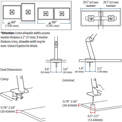 Technical Drawing II of Ergotron 24-392-026