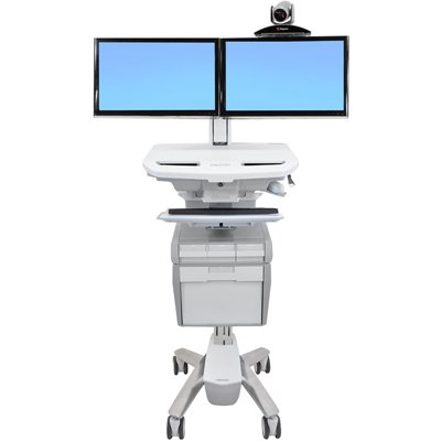 Ergotron SV41-56E0-1 StyleView Telepresence Cart, Dual Monitor