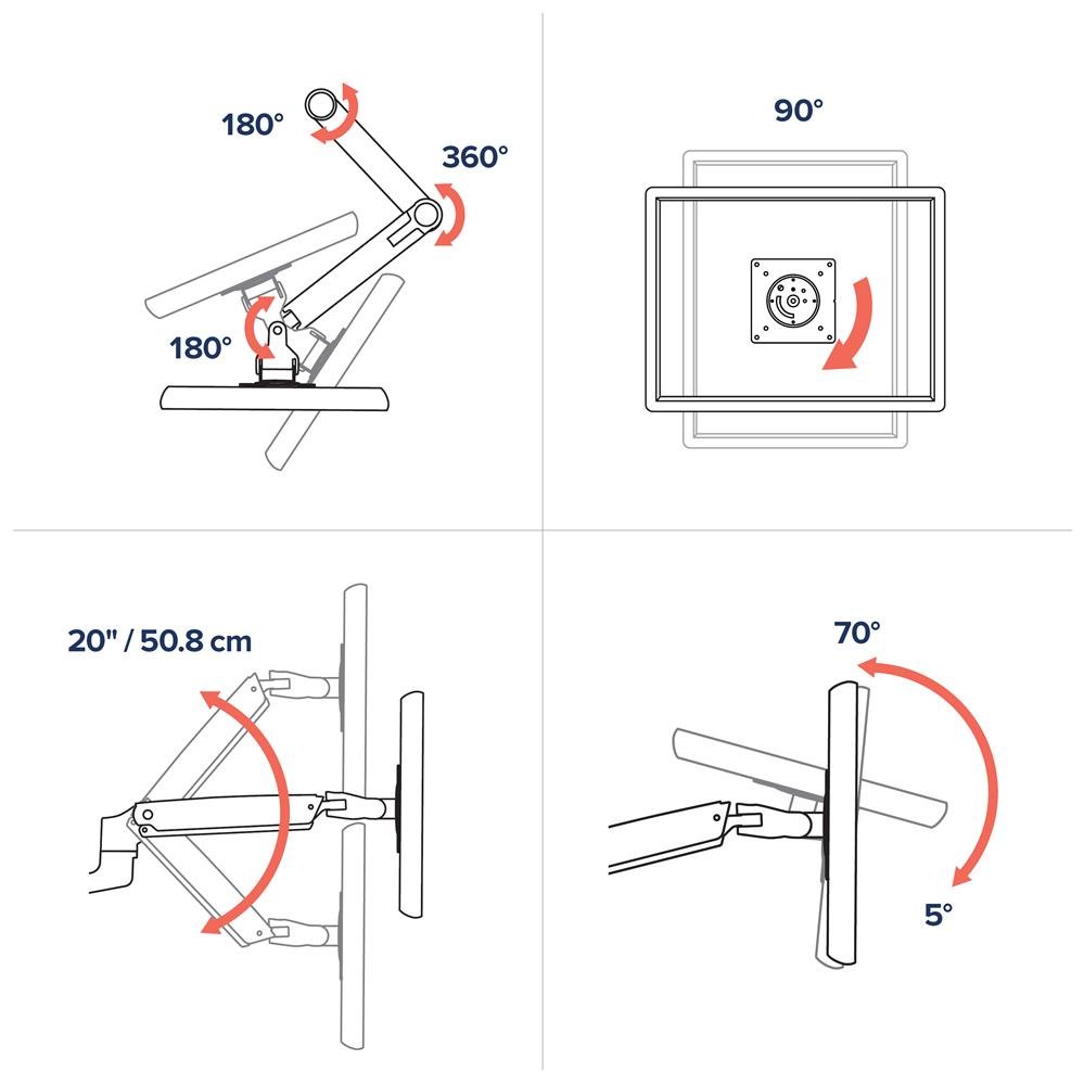 Ergotron 45-384-026 LX HD Sit-Stand Desk Mount Monitor Arm