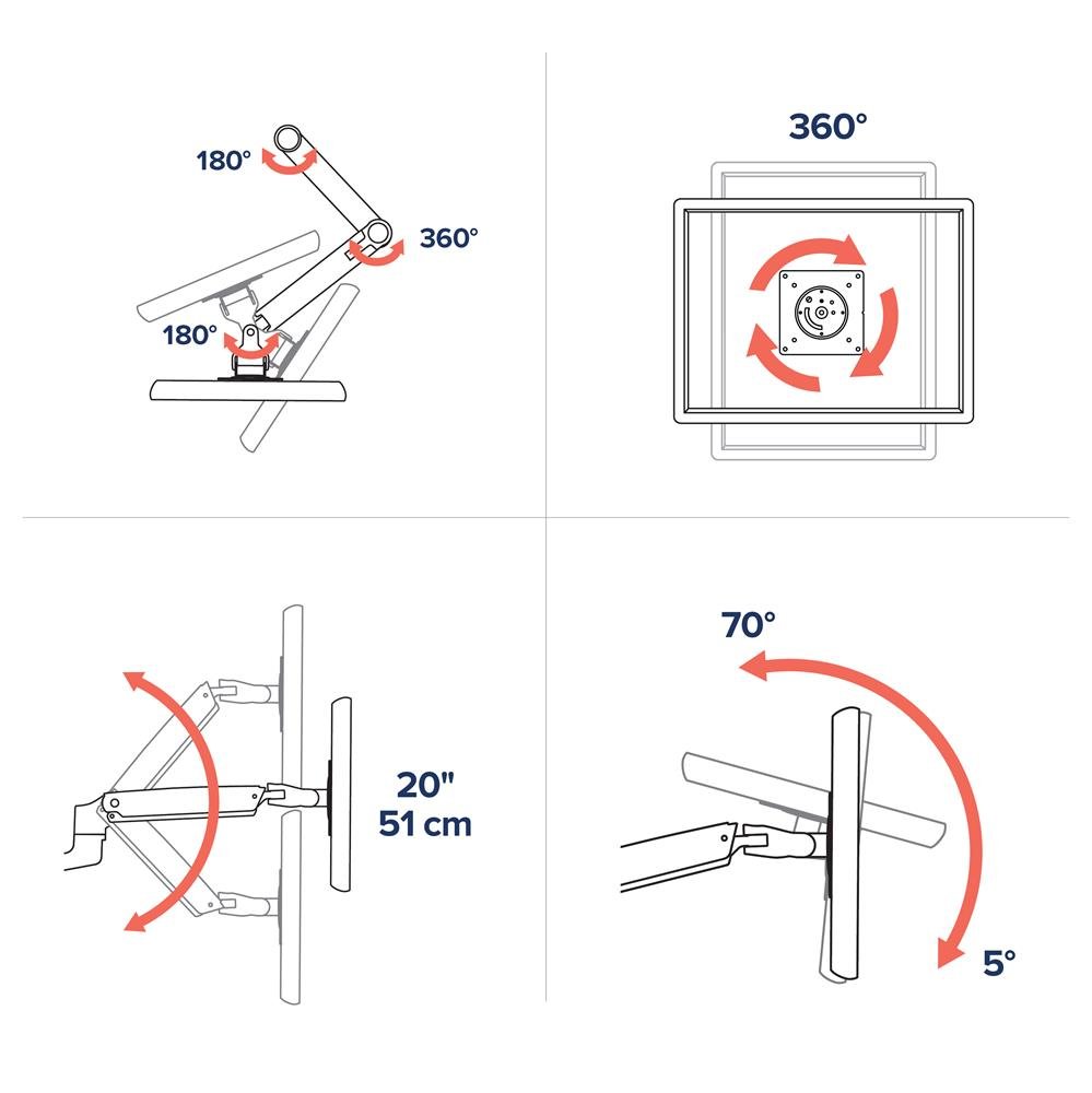 Ergotron 45-360-026 LX Sit-Stand Desk Mount Monitor Arm