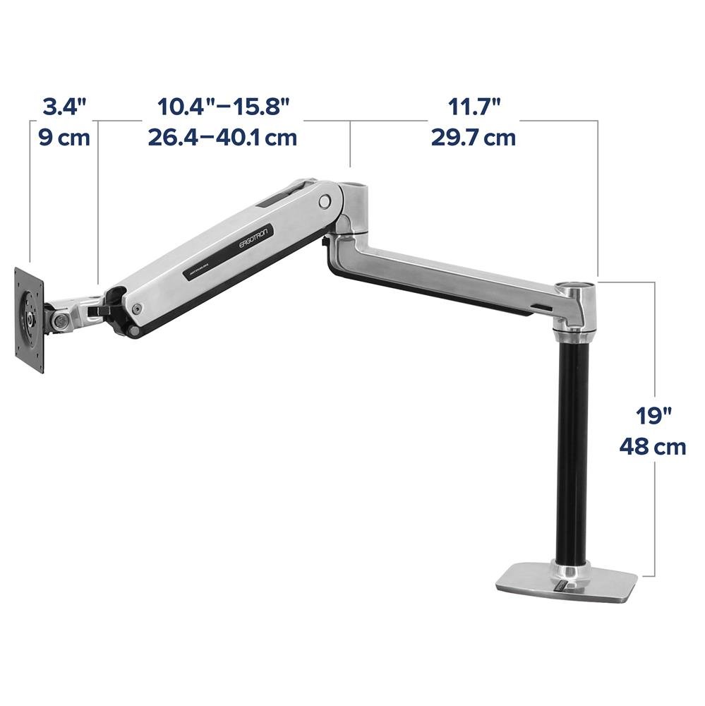 Ergotron 45-360-026 LX Sit-Stand Desk Mount Monitor Arm