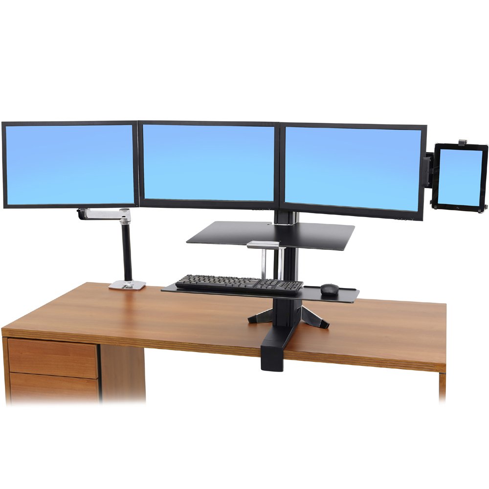 Add to  WorkFit-S Dual, 33-349-200 & Universal Tablet Cradle to create a 4 monitor system