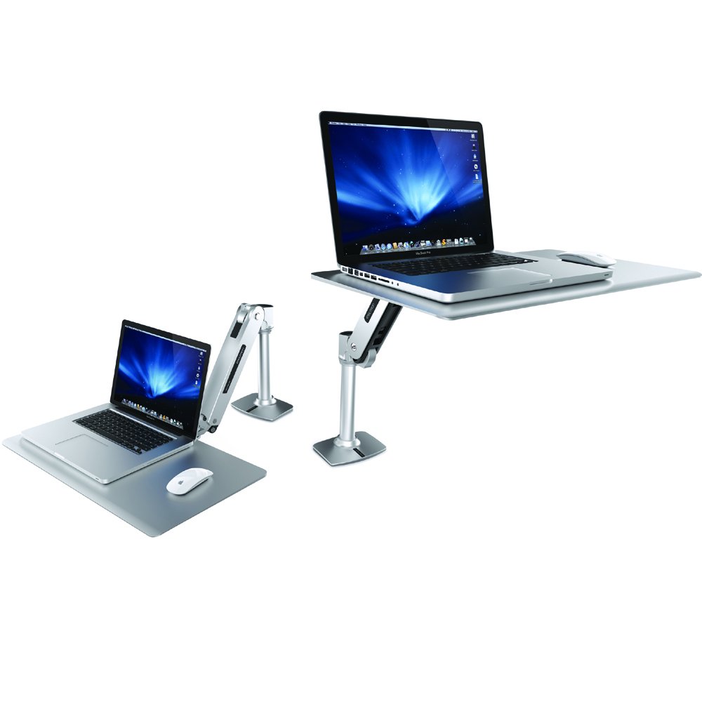 High and low position of ergotron 24-408-227 WorkFit-P