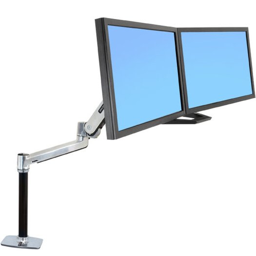 Ergotron – HX Dual Monitor Arm, VESA Desk Mount – for 2 Monitors Up to 32  Inches, 5 to 17.5 lbs Each – White