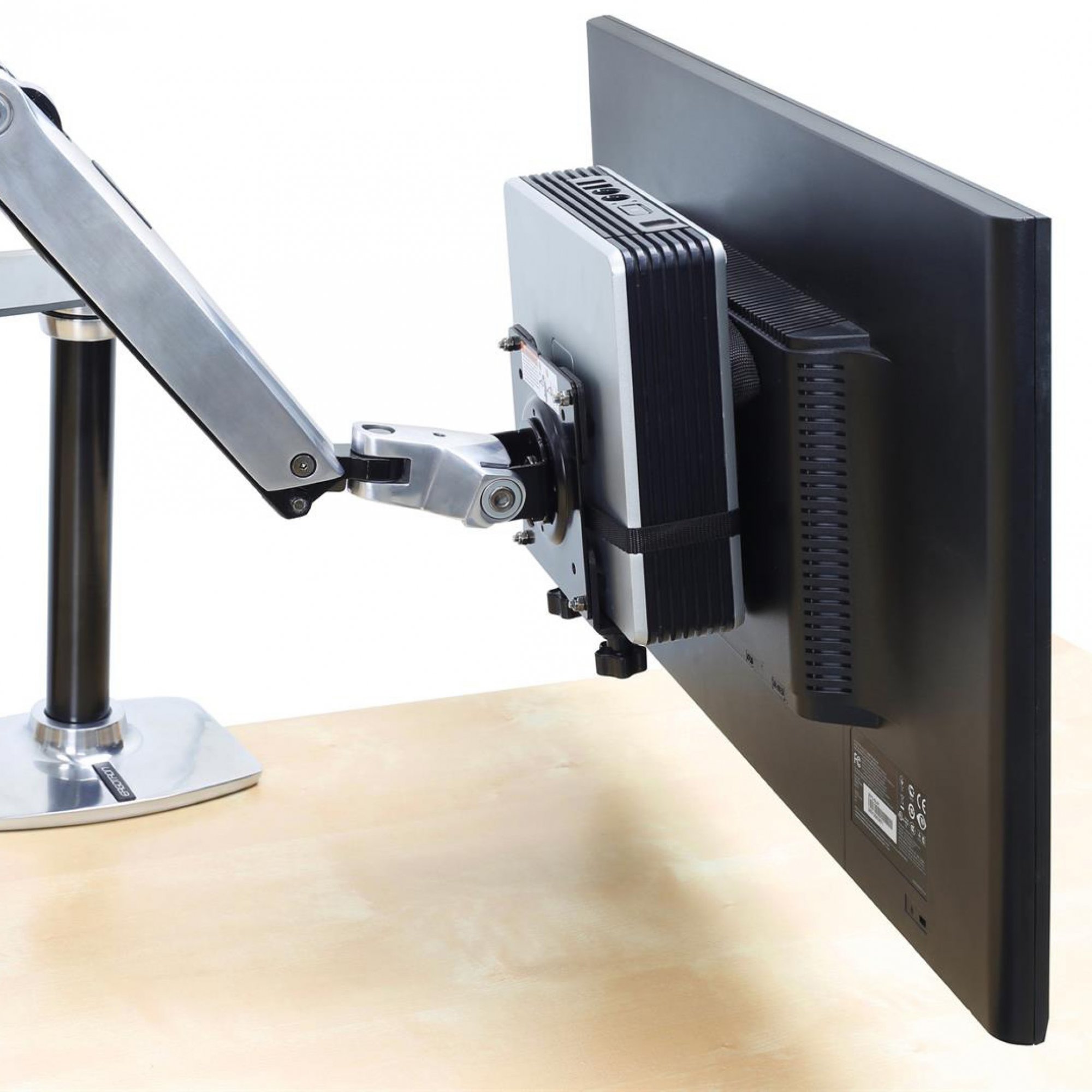 Install a small CPU to the Monitor with Ergotron 80-107-200 Thin Client Mount
