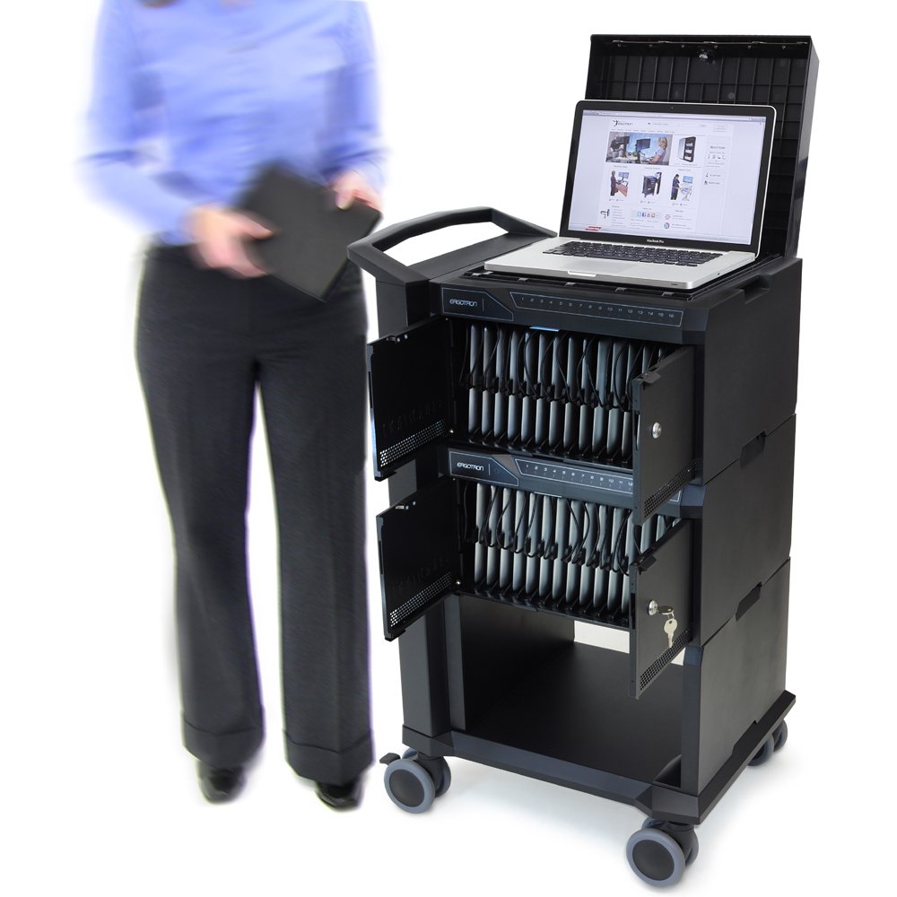 Laptop locker with Tablet Management Cart