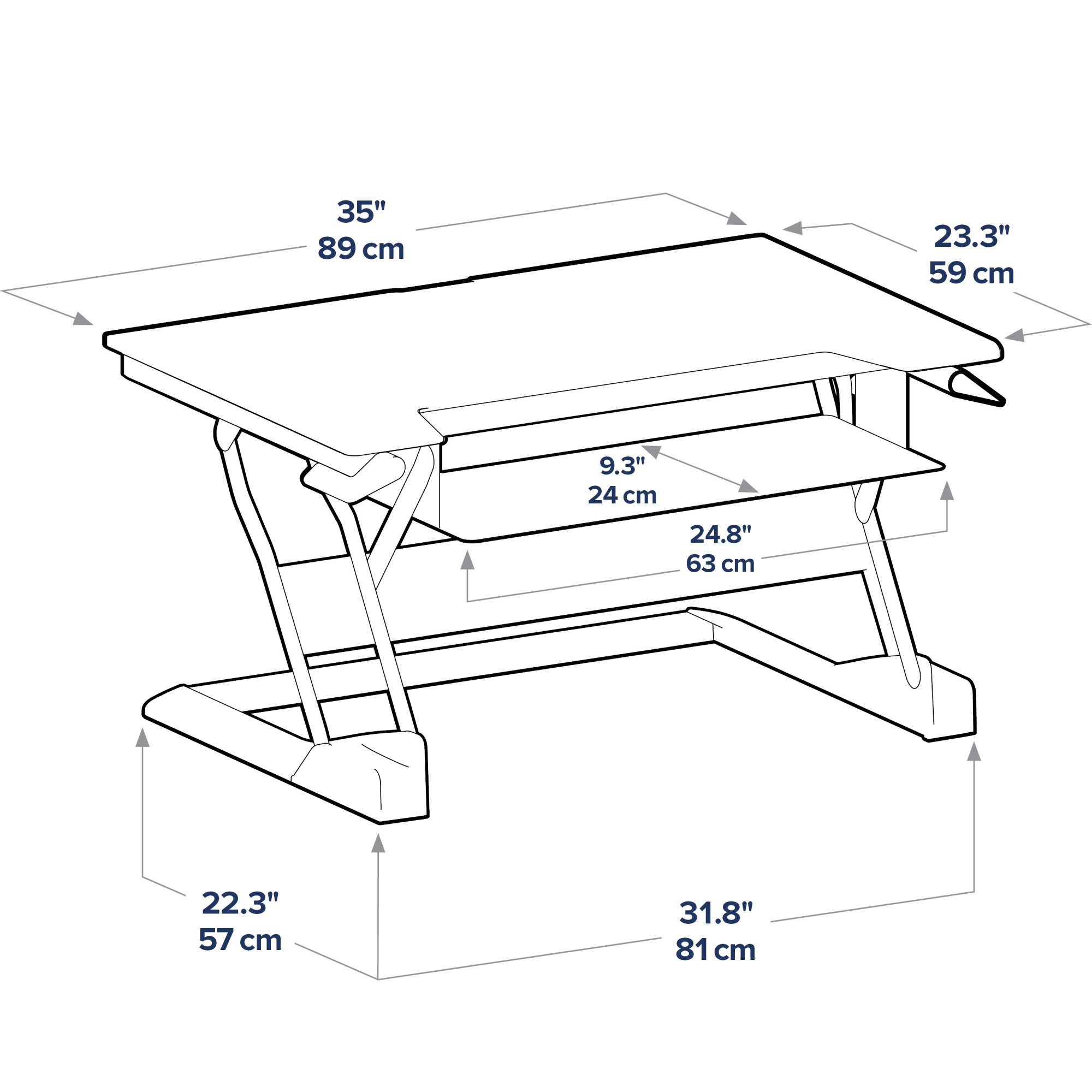 Ergotron 33-397-085 WorkFit-T Sit-Stand Desktop Workstation in Black