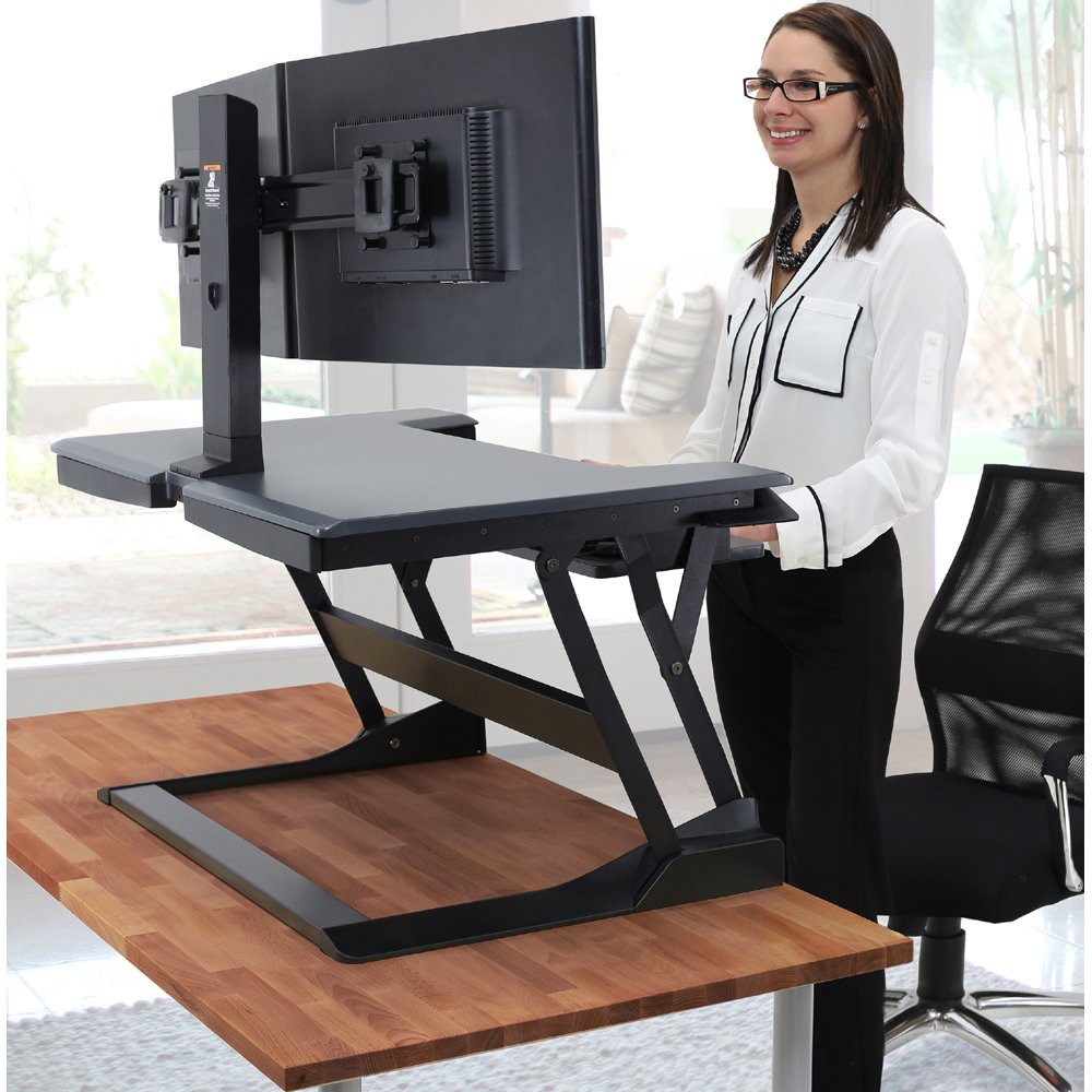 Stand and work on Ergotron 33-397-085 WorkFit-T 