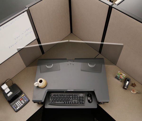 WorkFit-T positioned in a cubicle working environment