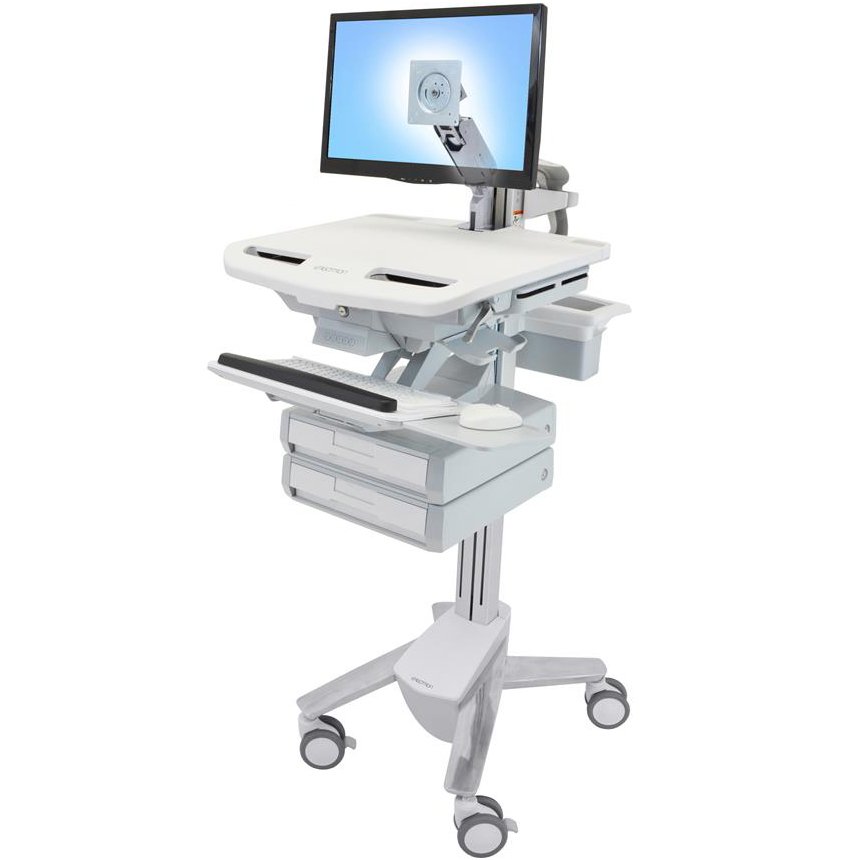 Ergotron SV43-1220-0 StyleView Cart with LCD Arm, 2 Drawers