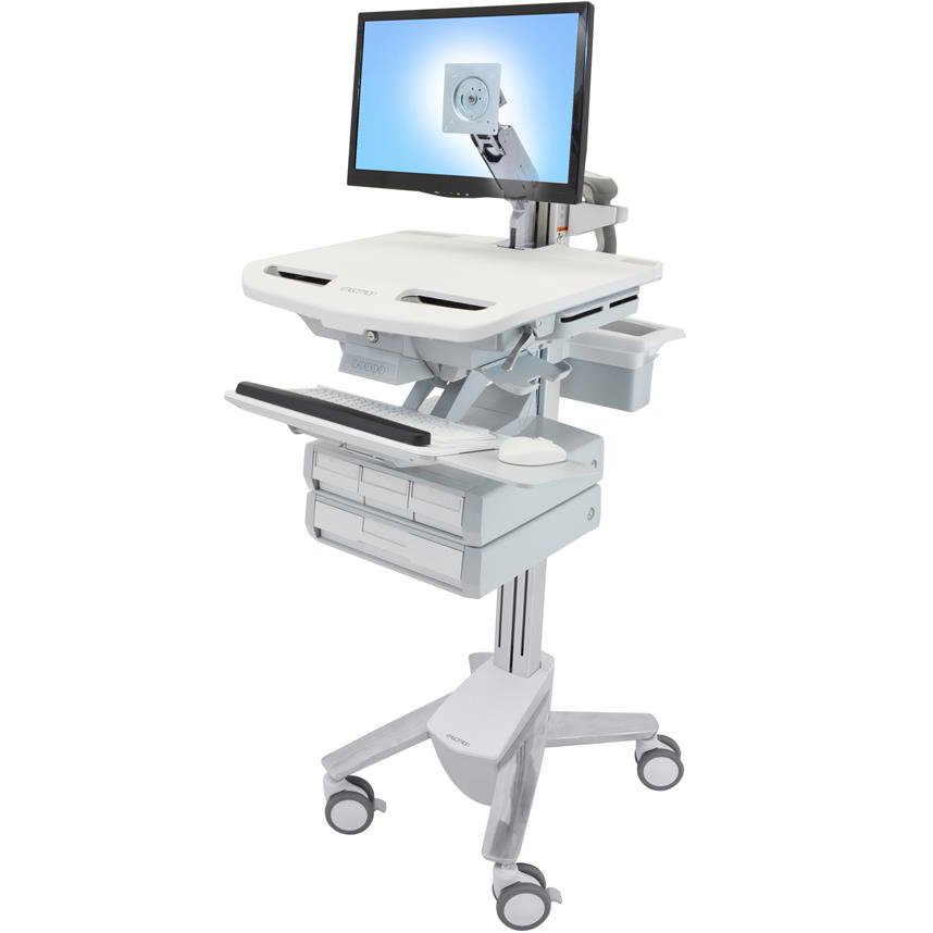 Ergotron SV43-1240-0 StyleView Cart with LCD Arm, 4 Drawers