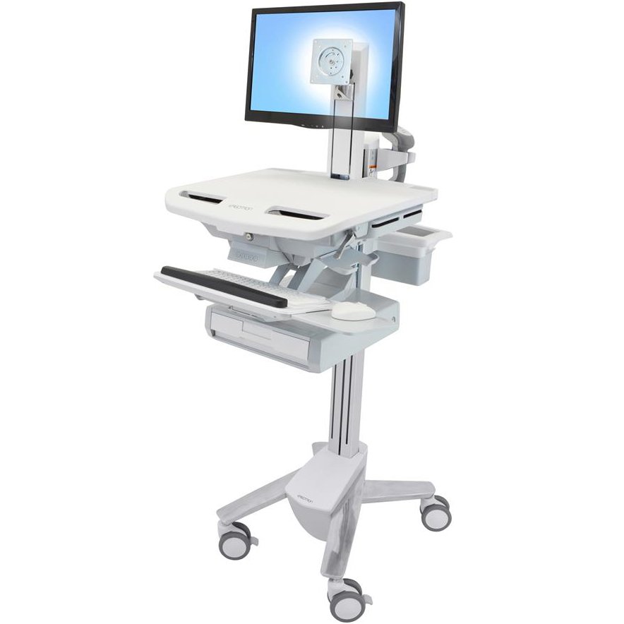 Ergotron SV43-1310-0 StyleView Cart with LCD Pivot, 1 Drawer