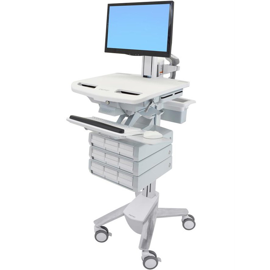 Ergotron SV43-1390-0 StyleView Cart with LCD Pivot, 9 Drawers