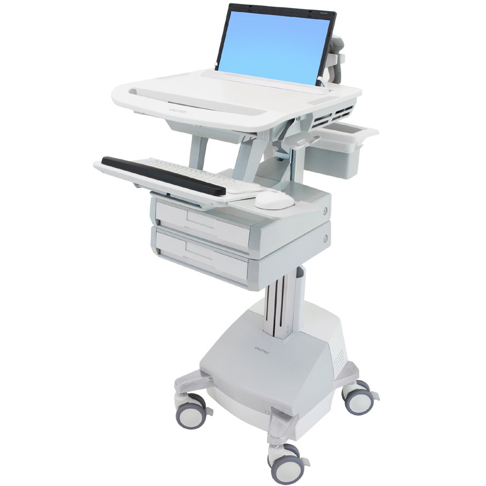 Ergotron SV44-1121-1 SV Laptop Cart, SLA Powered, 2 Drawers