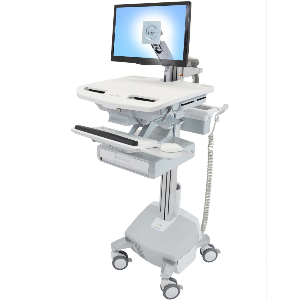 Ergotron SV44-1212-1 SV Cart w/ LCD Arm, LiFe Powered, 1 Drawer