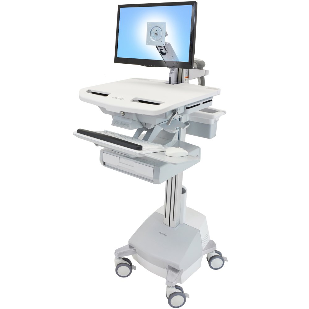 Ergotron SV44-1211-1 SV Cart with LCD Arm, SLA Powered, 1 Drawer